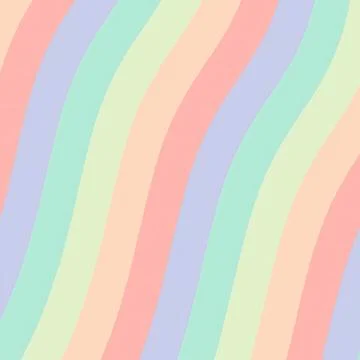 Pastel Rainbow Wavy Stripes Background - Soft Colorful Vertical Undulating Line Stock Illustration