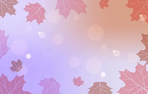 Pastel Red Purple Maple Leaf Organic Nature Background 스톡 일러스트