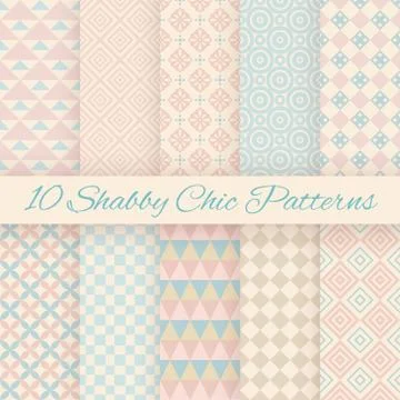 Pastel retro different vector seamless patterns Stock Illustration