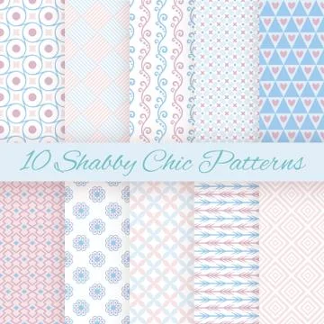 Pastel retro different vector seamless patterns Stock Illustration