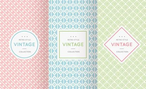 Pastel retro different vector seamless patterns Stockillustratie