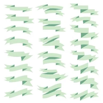 Pastel ribbon banner elements set. Vector illustration. Stock Illustration