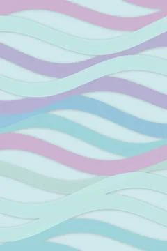 Pastel ribbon-like wave pattern in soft blue, lavender, and mint creates a .. Stockillustratie