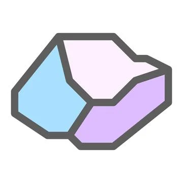 Pastel rock flat icon Stock Illustration
