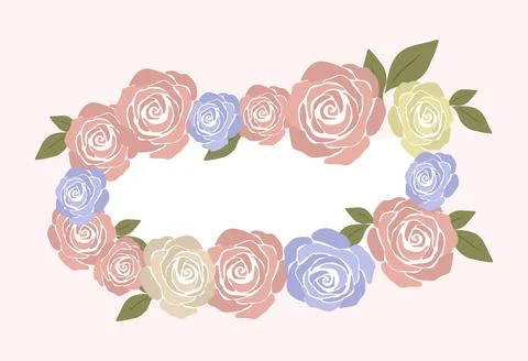 Pastel rose frame creating elegant wedding invitation border Stock-Illustration