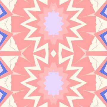 Pastel rose mint inspired geometric symmetry artwork with blush, soft pink, mint Stock Illustration