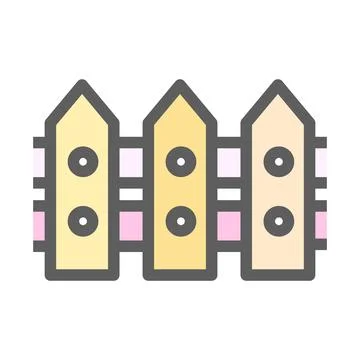 Pastel round fence flat Stock Illustration
