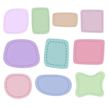 Pastel Rounded Text Box Collection Vector Illustration Cute Organic Label S.. Stock Illustration