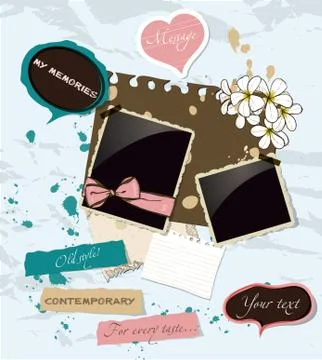 Pastel scrapbooking elements set. Stock Illustration