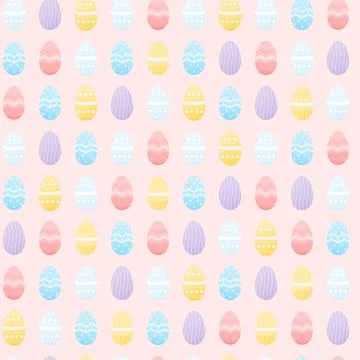 Pastel seamlees pattern for easter holiday with painted eggs, ornament for wr Stockillustratie