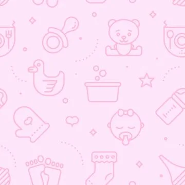 Pastel Seamless Baby Pattern Illustrazione stock