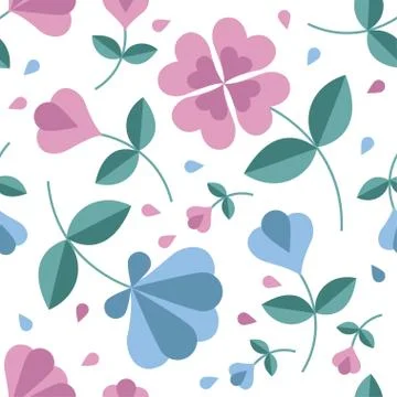 Pastel Seamless flower pattern Stock Illustration