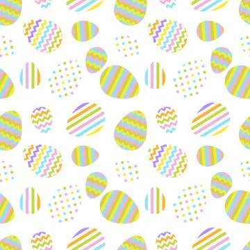 Pastel seamless vector pattern with Easter eggs. Stock Illustration