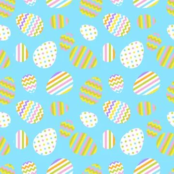 Pastel seamless vector pattern with Easter eggs. Stock Illustration