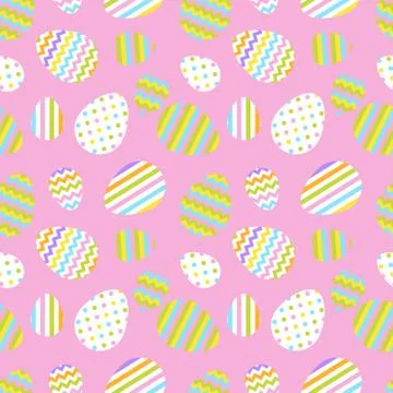 Pastel seamless vector pattern with Easter eggs. Stock Illustration