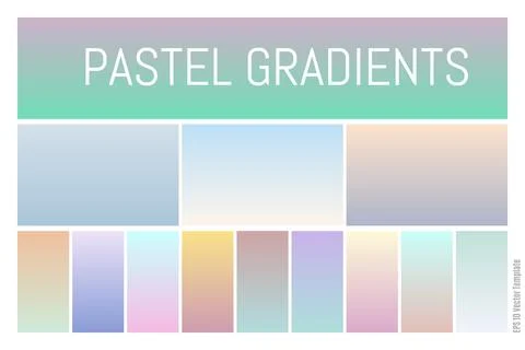 Pastel set Gradients element vector background. collection colorful Stock Illustration