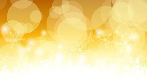 Pastel Snowflake Border Bokeh with Smooth mustard Gradient Flow Backdrop. Stock Illustration