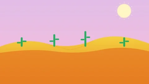 Pastel Soft Desert Dunes Sand Landscape Flat Design Animation Backgrou Stock Footage 342607415