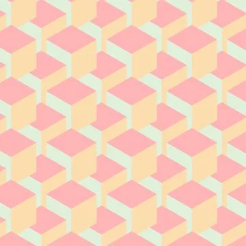 Pastel Sorbet isometric geometric pattern Stock Illustration