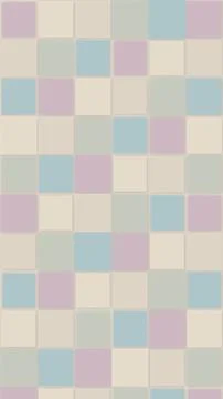 Pastel square mosaic pattern in soft pink, blue, and cream creates a calm, .. Stock Illustration