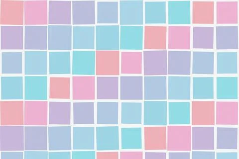 A pastel square mosaic pattern in soft pink, blue, and purple creates a cal.. Stock Illustration