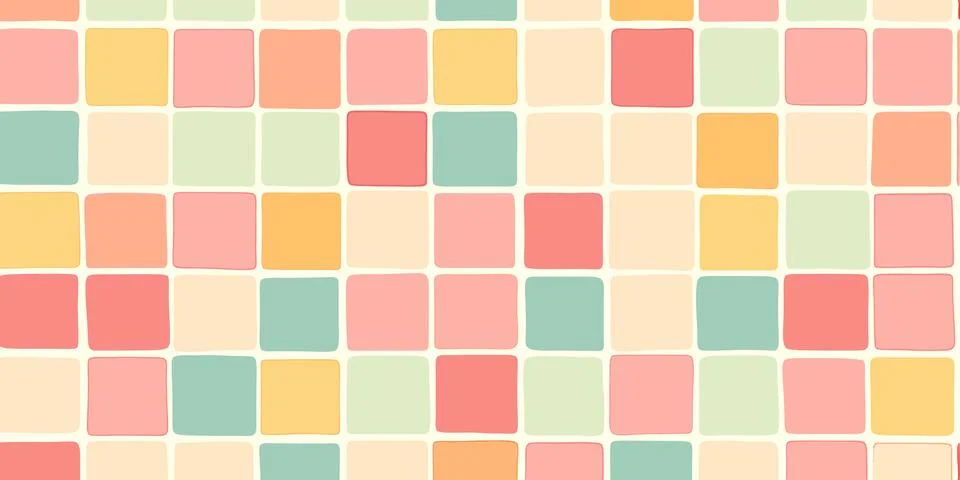 Pastel Square Tiles Background Texture Background Stock Illustration