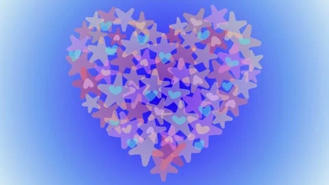 Pastel star, heart shape blink blink Stock Footage 258200686