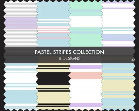 Pastel Stripe Seamless Pattern Collection Stock Illustration