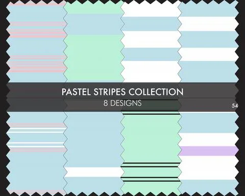 Pastel Stripe Seamless Pattern Collection Stock Illustration