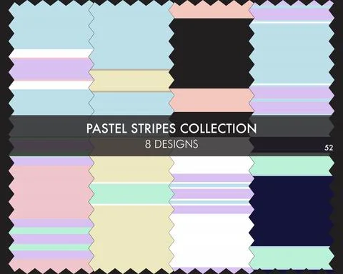 Pastel Stripe Seamless Pattern Collection Stock Illustration