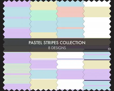 Pastel Stripe Seamless Pattern Collection Stockillustratie