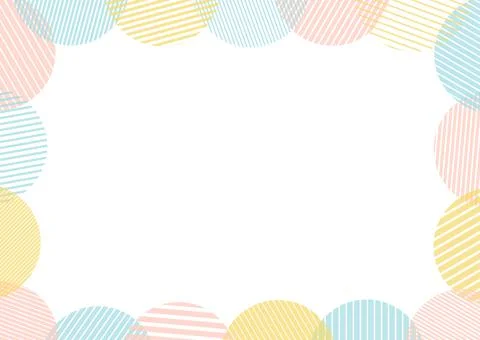 Pastel striped circles frame background Stock Illustration