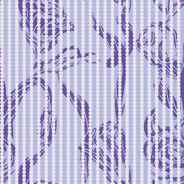 Pastel Striped Floral seamless pattern design イラスト素材