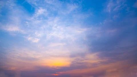 Pastel sunset sky in pink, purple and blue Stock Photos