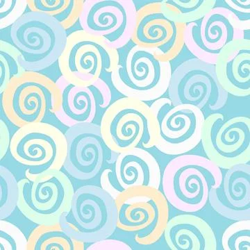 Pastel Swirl Repeat Pattern In Multicolor Stock Illustration