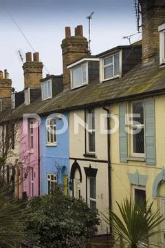Pastel terraced houses Stock Photos