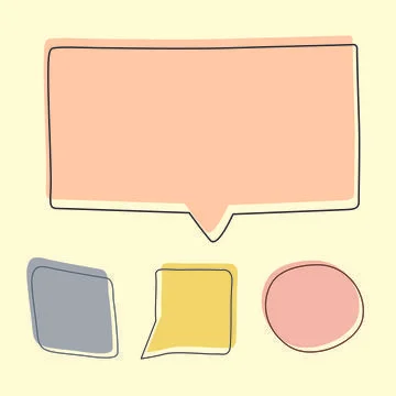 Pastel text box with round lines on a beautiful yellow background. Stock Illustration