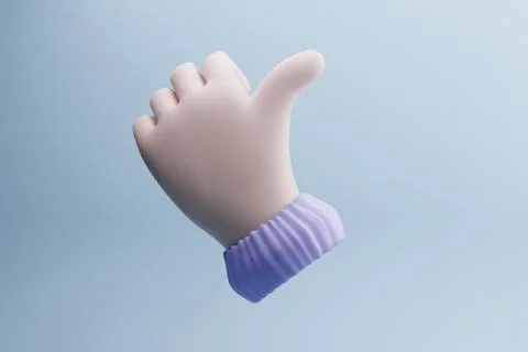 Pastel thumb up gesture, studio background, digital art, website asset Stock Illustration