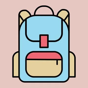 Pastel-toned backpack with playful bear ears. Simple design, ideal for educ.. Illustrazione stock