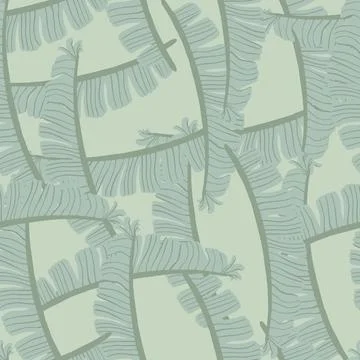 Pastel tones random seamless botanic tropical pattern with fern leaf print. B Stock Illustration