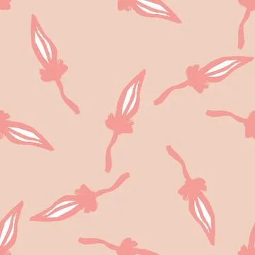 Pastel tones seamless pattern with abstract leaf silhouettes contoured print. Stock Illustration