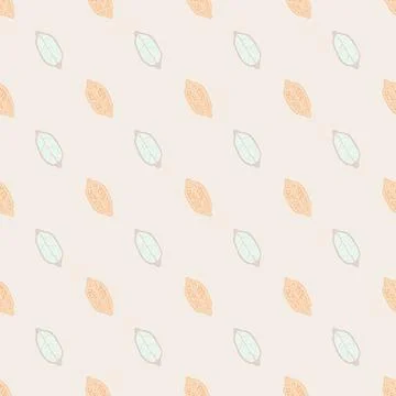 Pastel tones seamless pattern with pale pink lemon fruit silhouettes. Light b Stock Illustration