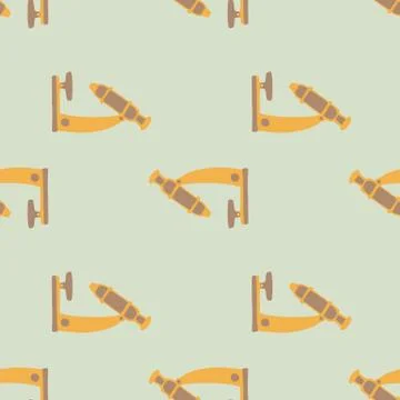 Pastel tones seamless pattern with scope ornament. Biotechnology print in ora 스톡 일러스트