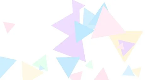 Pastel triangles floating against white backdrop Stock Illustration
