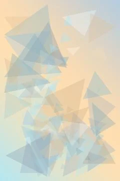 Pastel triangular facets overlap on a warm beige backdrop, creating a calm,.. Stock Illustration