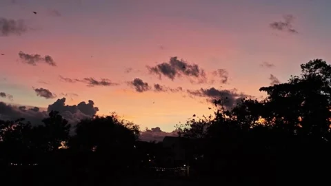 Pastel twilight sky with cloud silhouettes. 스톡 동영상 339335378