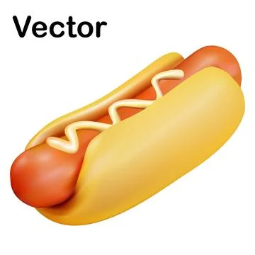 Pastel vector 3D food icon hot dog illustration digital art commercial use 스톡 일러스트