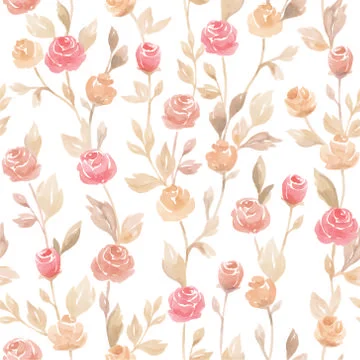 Pastel vector seamless flower pattern backdrop background Stock Illustration
