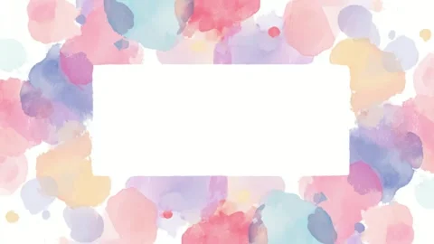 Pastel watercolor border frame with copy space text overlay, hand drawn sto.. Stockbeeldmateriaal 342043701