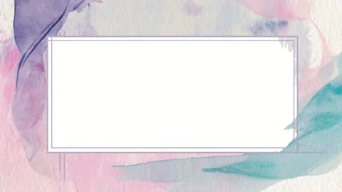 Pastel watercolor frame border with copy space text overlay seamless loop Stockbeeldmateriaal 342046375